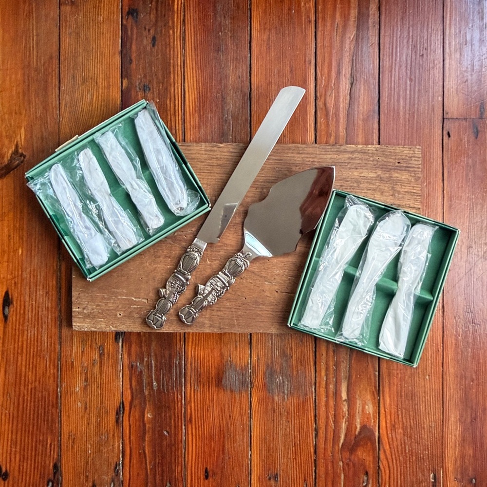 Vintage 80s Godinger Classical Suite silver plated serving sets 9pc